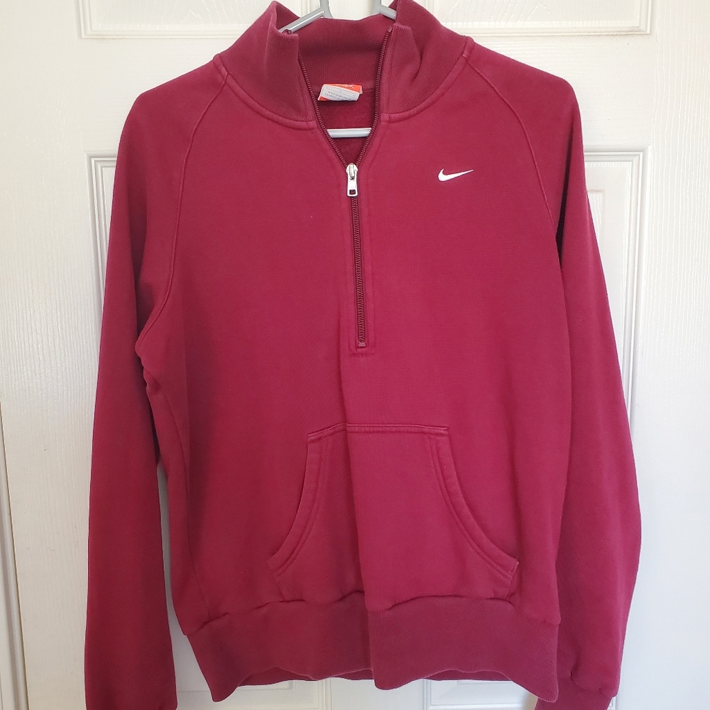 Vintage Nike Maroon Quarter Zip - Women's Large